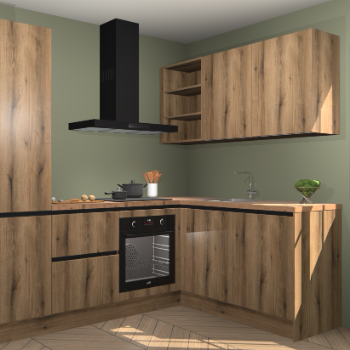 Goud Eiken greeploze keuken Krakau 112967