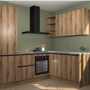 Goud Eiken greeploze keuken Krakau 113351