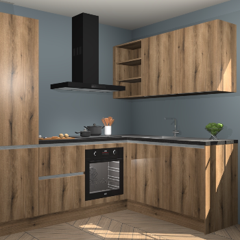 Goud Eiken greeploze keuken Krakau 113333