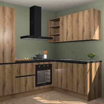 Goud Eiken greeploze keuken Krakau 113352