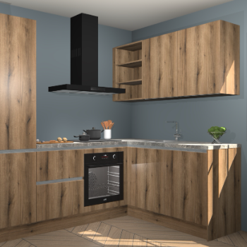 Goud Eiken greeploze keuken Krakau 113334