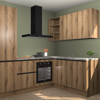 Goud Eiken greeploze keuken Krakau 113353