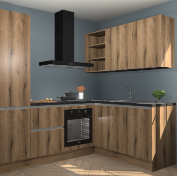 Goud Eiken greeploze keuken Krakau 113336