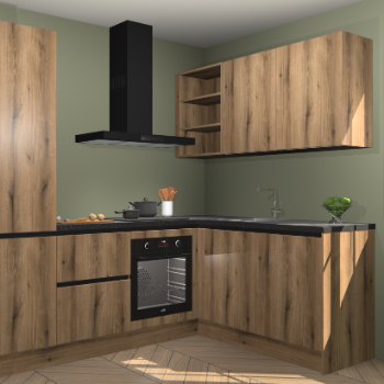 Goud Eiken greeploze keuken Krakau 113355