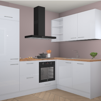 Sneeuwwitte hoogglans keuken Krakau 113053