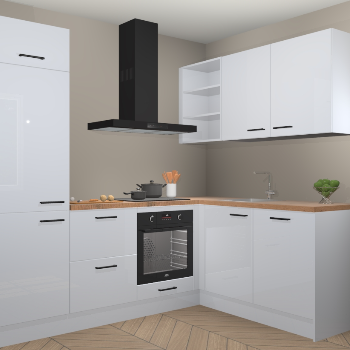 Sneeuwwitte hoogglans keuken Krakau 113056