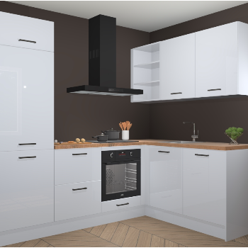 Sneeuwwitte hoogglans keuken Krakau 113057