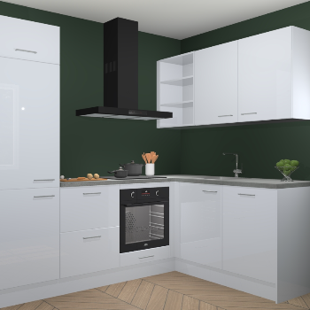 Sneeuwwitte hoogglans keuken Krakau 113687