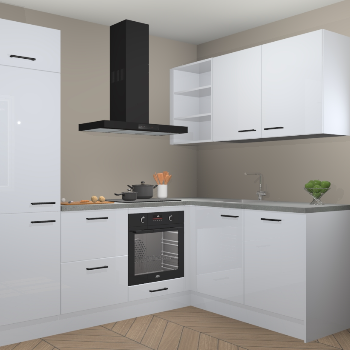 Sneeuwwitte hoogglans keuken Krakau 113697