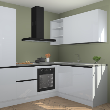 Sneeuwwitte hoogglans greeploze keuken Krakau 113706