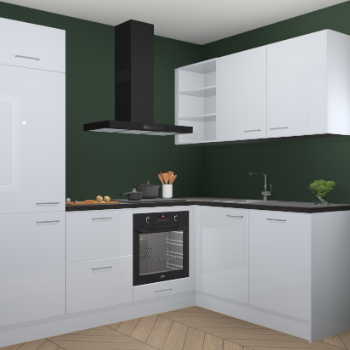 Sneeuwwitte hoogglans keuken Krakau 113688