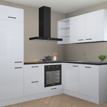 Sneeuwwitte hoogglans keuken Krakau 113698