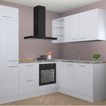 Sneeuwwitte hoogglans keuken Krakau 113684