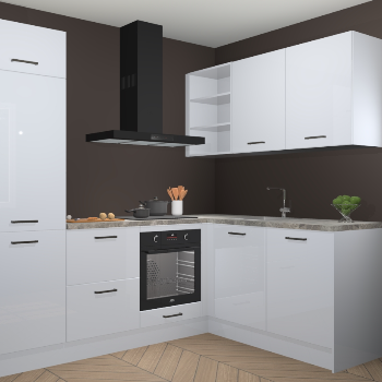 Sneeuwwitte hoogglans keuken Krakau 113703