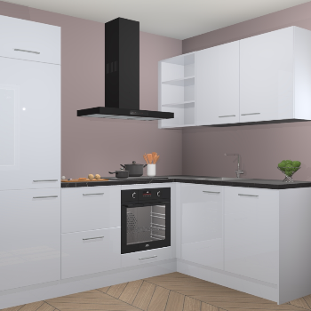 Sneeuwwitte hoogglans keuken Krakau 113686