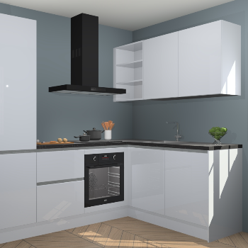 Sneeuwwitte hoogglans greeploze keuken Krakau 113696