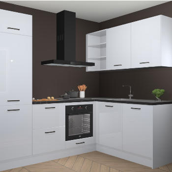 Sneeuwwitte hoogglans keuken Krakau 113705