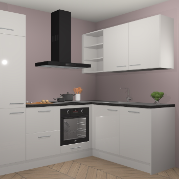 Zijdegrijze hoogglans keuken Krakau 113757