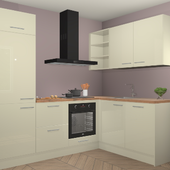 Magnolia hoogglans keuken Krakau 113786