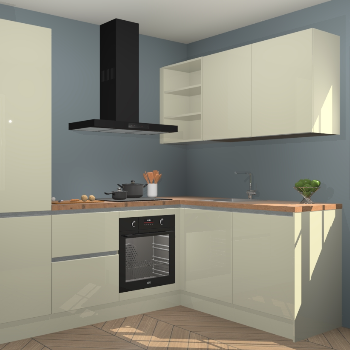 Magnolia hoogglans greeploze keuken Krakau 113788