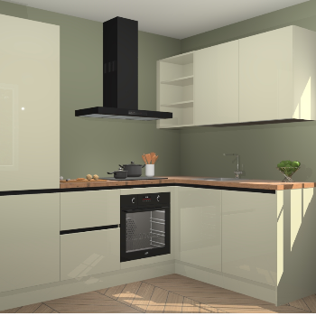 Magnolia hoogglans greeploze keuken Krakau 113791