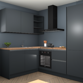 Onyxgrijze greeploze keuken Boekarest 114155