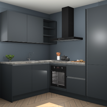 Onyxgrijze greeploze keuken Boekarest 114262