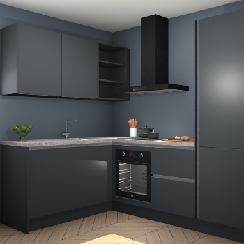 Onyxgrijze greeploze keuken Boekarest 114276