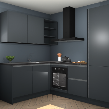 Onyxgrijze greeploze keuken Boekarest 114283