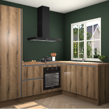 Goud Eiken  greeploze keuken Linz 113810