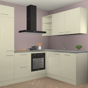 Magnolia hoogglans keuken Krakau 113821