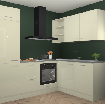 Magnolia hoogglans keuken Krakau 113826