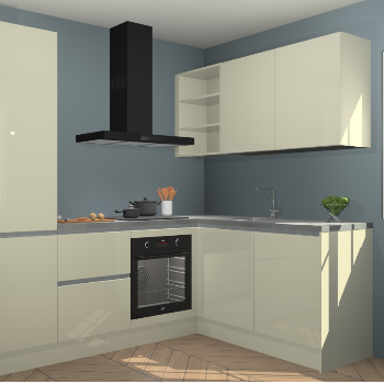 Magnolia hoogglans greeploze keuken Krakau 113831