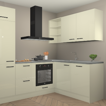 Magnolia hoogglans keuken Krakau 113836