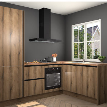 Goud Eiken  greeploze keuken Linz 113813