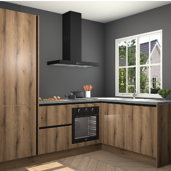 Goud Eiken  greeploze keuken Linz 113856