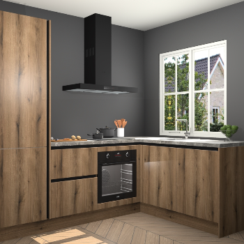 Goud Eiken  greeploze keuken Linz 113868