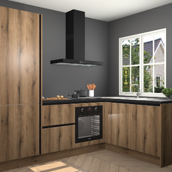 Goud Eiken  greeploze keuken Linz 113880