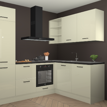 Magnolia hoogglans keuken Krakau 113842