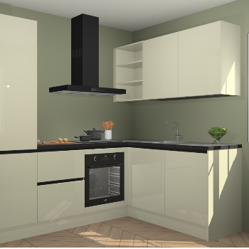 Magnolia hoogglans greeploze keuken Krakau 113847