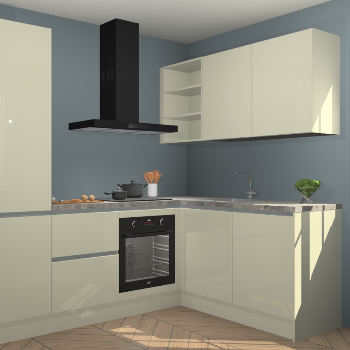 Magnolia hoogglans greeploze keuken Krakau 113833