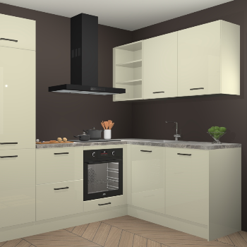 Magnolia hoogglans keuken Krakau 113843