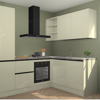 Magnolia hoogglans greeploze keuken Krakau 113848