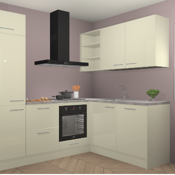 Magnolia hoogglans keuken Krakau 113824