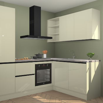 Magnolia hoogglans greeploze keuken Krakau 113849