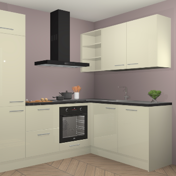 Magnolia hoogglans keuken Krakau 113825