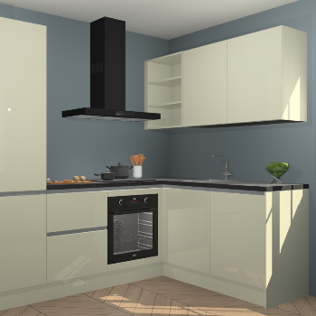 Magnolia hoogglans greeploze keuken Krakau 113835