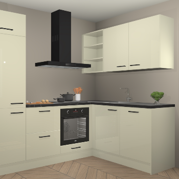 Magnolia hoogglans keuken Krakau 113840