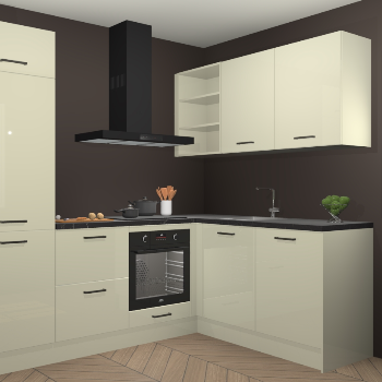 Magnolia hoogglans keuken Krakau 113845