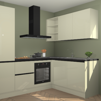 Magnolia hoogglans greeploze keuken Krakau 113850